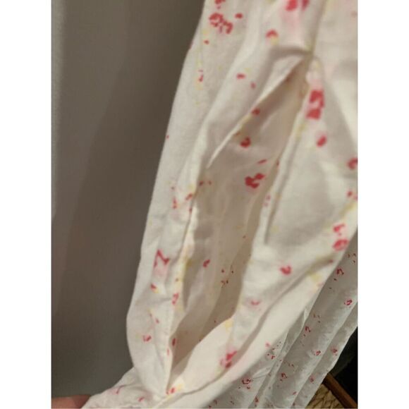 Vintage Floral Nightgown- The 1 For Us-Lace Pleated POCKETS White/Red Medium EUC - Picture 7 of 7